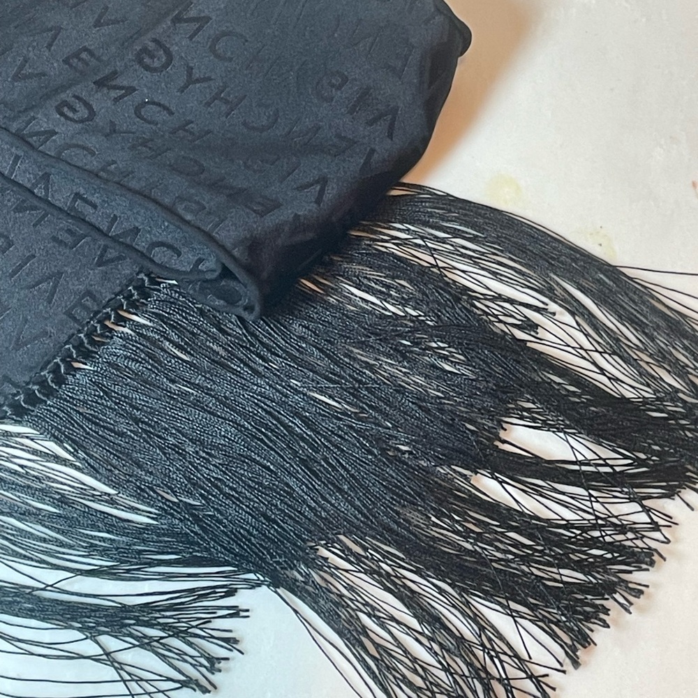 NEW Givenchy Silk Logo-Jacquard Fringe Scarf Made in Italy - Picture 8 of 9
